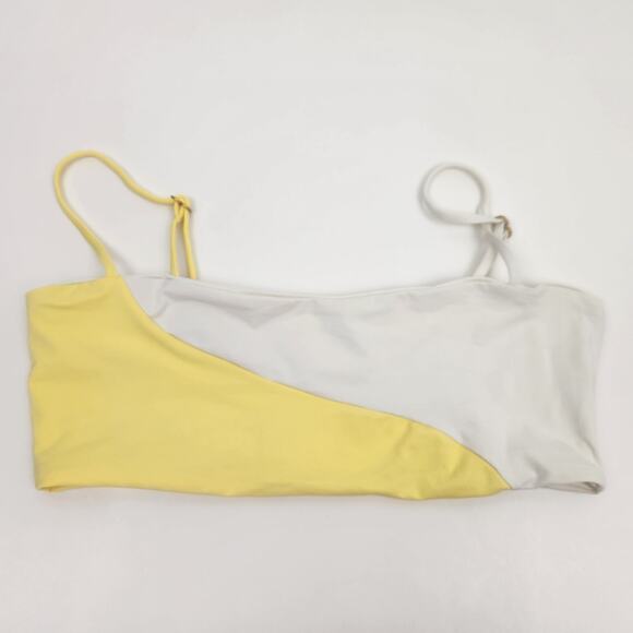 L*Space Ari Bikini Top in Yellow White Size Large NWT - Picture 3 of 6